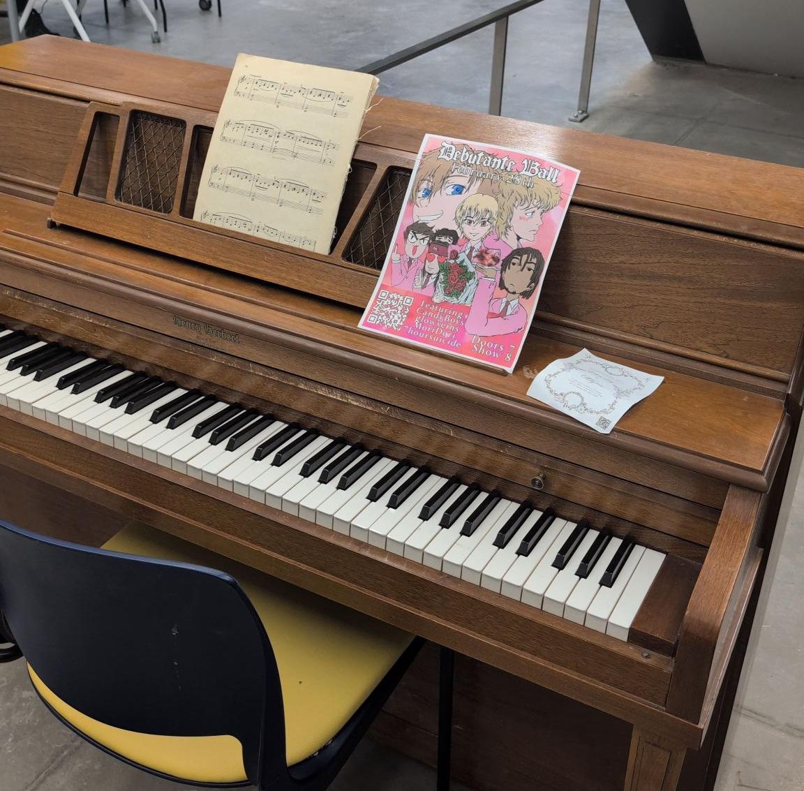 poster on piano at Carleton University